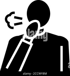 Abbildung des Symbols für menschliche Hustenglyphen Stock Vektor