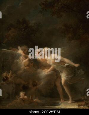 Jean-Honoré Fragonard (Französisch - der Brunnen der Liebe Stockfoto