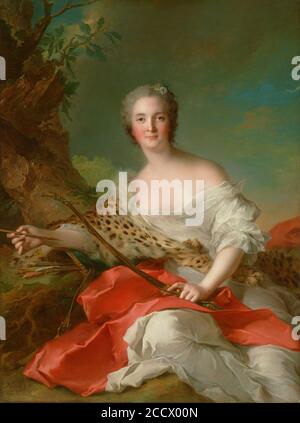 Jean-Marc Nattier (Französisch - Portrait of Constance-Gabrielle-Magdeleine Bonnier de la Mosson AS Diana Stockfoto