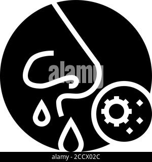 Vektorgrafik für Glyphen mit laufender Nase Stock Vektor