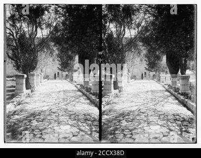 Jerusalem (El-Kouds), Vorgehensweise bei der Stadt. Ansatz zum Haus des Kaiphas Stockfoto