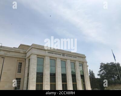 Büro der Vereinten Nationen in Genf, Schweiz am 18. Juli 2019, Palais des Nations. Hauptsitz Der Vereinten Nationen. Stockfoto