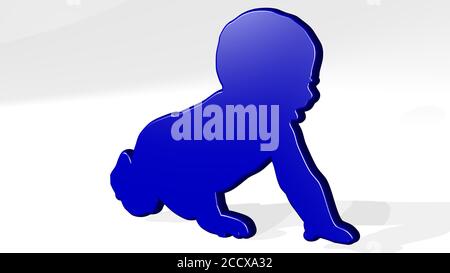 BABY 3D Symbol werfen Schatten, 3D-Illustration Stockfoto