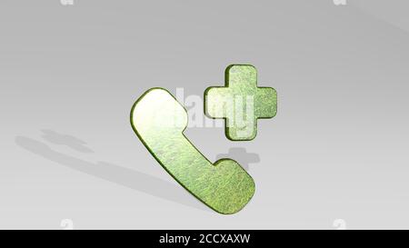 Ambulance Call 3D-Symbol auf dem Boden stehend, 3D-Illustration Stockfoto