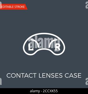 Kontaktlinsen Case Thin Line Vector Symbol Stock Vektor