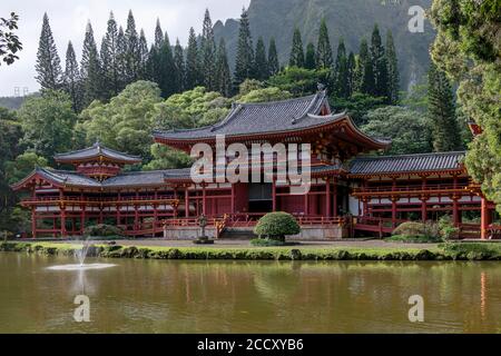 Byodo-in Tempel, Valley of Temples Memorial Park, Kahaluu, Oahu, Hawaii, USA Stockfoto