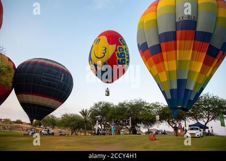 Das Heißluftballonfestival fand im August in Israel statt 2019 Stockfoto