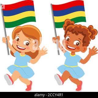 Mauritius Flagge im Handset Stock Vektor