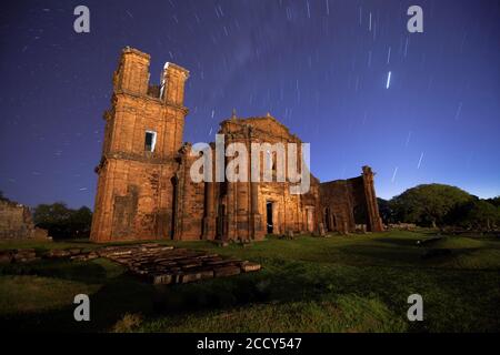 Ruinen von San Miguel de las Misiones, Jesuiten-Missionen der Guaranis im Bundesstaat Rio Grande do Sul, Brasilien Stockfoto