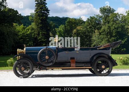 Oldtimer Hispano-Suiza T16, Baujahr 1917, blau, Österreich Stockfoto