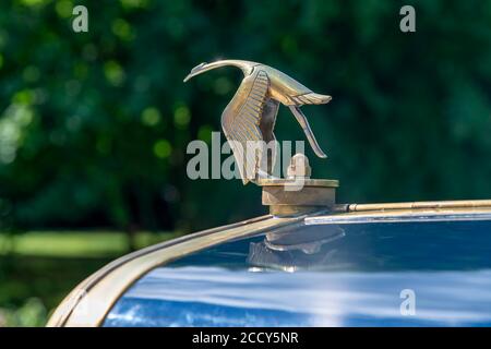 Oldtimer Hispano-Suiza T16, Baujahr 1917, Detail Heizkörper Maskottchen, Österreich Stockfoto