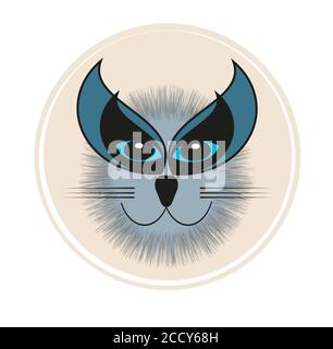 Vector Cat Gesicht auf weißem Hintergrund Stock Vektor