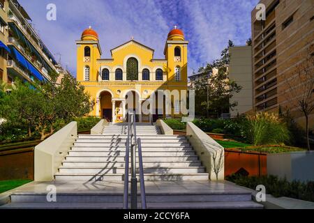 St Spyridon (St. Spiridon des Stadions oder St. Spiridon von Pangrati) Kirche im Stadiongebiet, Athen, Griechenland Stockfoto