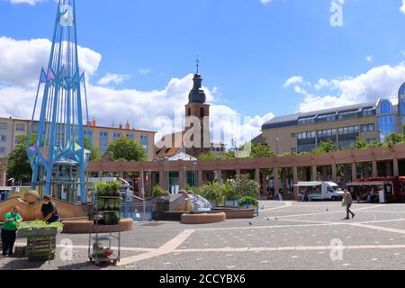 Juli 07 2020 - Pirmasens, Deutschland: Blick in die Stadt Pirmasens in der pfalz Stockfoto