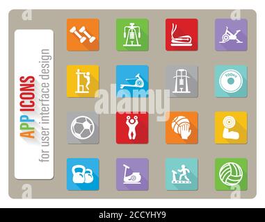 Sport Ausstattung Icon Set Stock Vektor