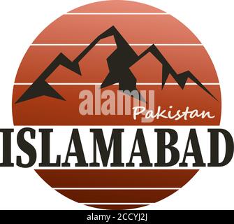 Islamabad Logo Abzeichen T-Shirt Design Vektor Illustration. - Vektor Stock Vektor