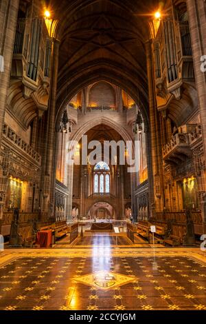 Innenansicht der Liverpool Cathedral auf dem St. James' Mount in Liverpool, England, Großbritannien Stockfoto