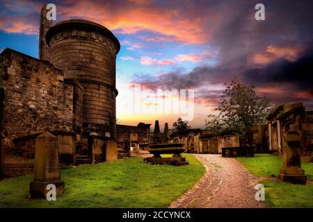 Old Calton Burial Ground, Calton Hill, Edinburgh, Lothian, Schottland, Vereinigtes Königreich. Stockfoto