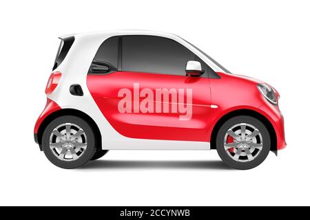 Seitenansicht des Eco Red Concept Car auf weißem Hintergrund Stockfoto
