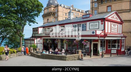 Die Bergstation der Central Tramway Standseilbahn in Scarborough, North Yorkshire Stockfoto