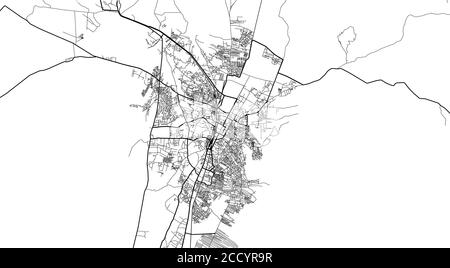 Städtischer Vektor Stadtplan von Quetta, Pakistan, Asien Stock Vektor