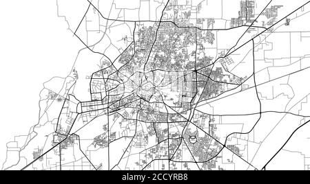 Stadtvektor Stadtplan von Multan, Pakistan, Asien Stock Vektor