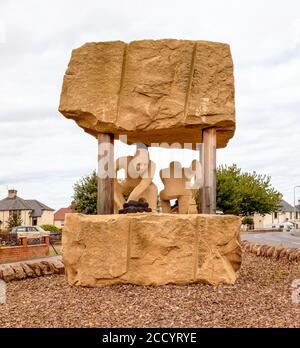 Denkmal für Prestonpans Miners von Gardner Molloy, East Lothian, Schottland, Großbritannien. Stockfoto