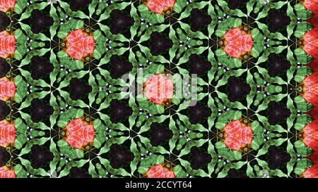Digital Kreierte Künstlerische Gestaltung Mit Kaleidoskop-Effekt Stockfoto