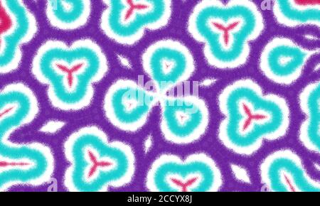 Digital gestaltes Design mit Pinselstrichen und Kaleidoskop-Effekt Stockfoto