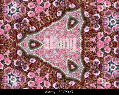 Digital Gestaltes Design Mit Kaleidoskop-Effekt Auf Kerzen Stockfoto