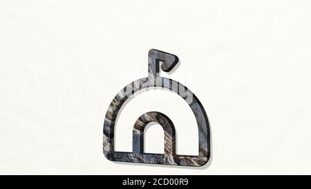 IGLU 3D-Symbol an der Wand, 3D-Illustration Stockfoto