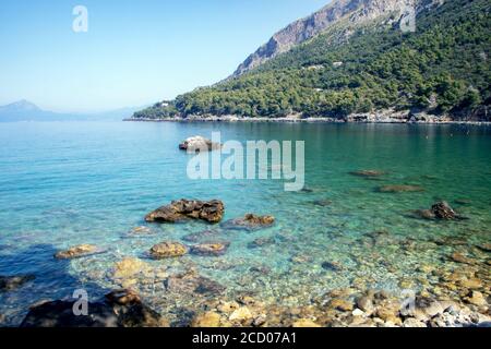 Die malerische Landschaft von Maratea Küste und Strand, Region Basilicata, Italien Stockfoto