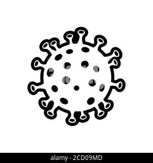 Abbildung des Coronavirus-Symbols. MERS-Cov (Middle East Respiratory Coronavirus Syndrome), (2019-nCoV). Designkonzept zum Schutz vor einer viralen Pfanne Stock Vektor