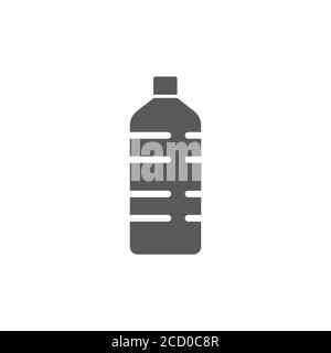 Vektorsymbol für Flasche Wasser auf weißem Hintergrund isoliert Stock Vektor