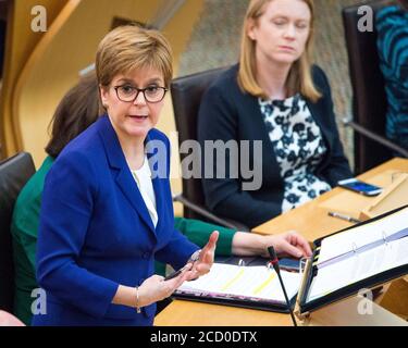 Edinburgh, Schottland, Großbritannien. Im Bild: Nicola Sturgeon MSP - erster Minister von Schottland und Führer der Scottish National Party. Quelle: Colin Fisher/Alamy Live News. Stockfoto