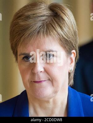 Edinburgh, Schottland, Großbritannien. Im Bild: Nicola Sturgeon MSP - erster Minister von Schottland und Führer der Scottish National Party. Quelle: Colin Fisher/Alamy Live News. Stockfoto