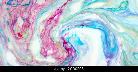 Panorama bunten abstrakten Hintergrund von Aquarell-Gemälde. Mineralische Textur Stockfoto