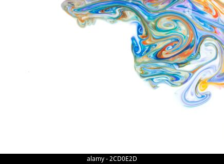 Bunte abstrakte Bilder auf weißem Hintergrund mit leerem Raum für Text Stockfoto