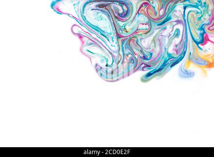 Bunte abstrakte Bilder auf weißem Hintergrund mit leerem Raum für Text Stockfoto