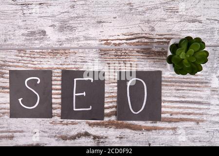Konzept zur Suchmaschinenoptimierung. Stockfoto