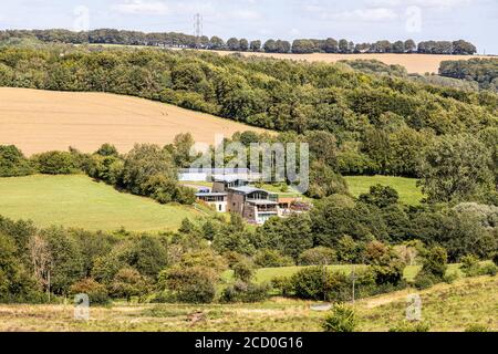 Moonstone House ein nachhaltiges Öko-Haus in der Nähe des Cotswold Dorfes Cockleford, Gloucestershire Großbritannien Stockfoto