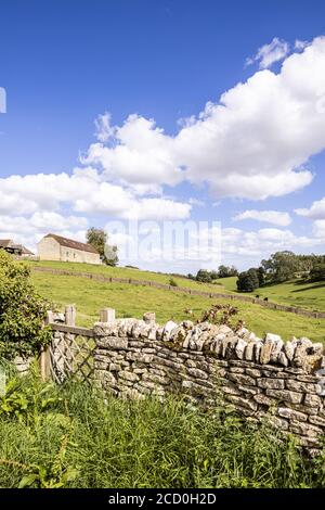 Eine Sommerlandschaft aus dem Cotswold Dorf Calmsden Gloucestershire VEREINIGTES KÖNIGREICH Stockfoto