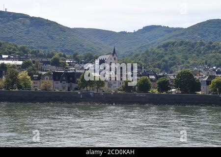 Uferpromenade von Bad Salzig Stockfoto