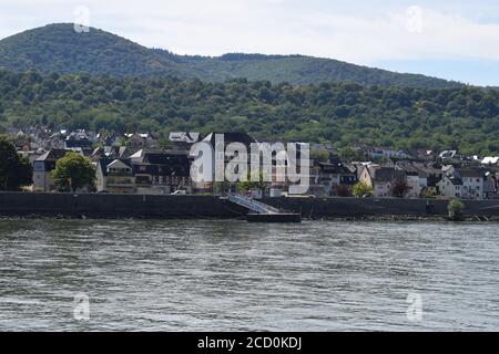 Uferpromenade von Bad Salzig Stockfoto