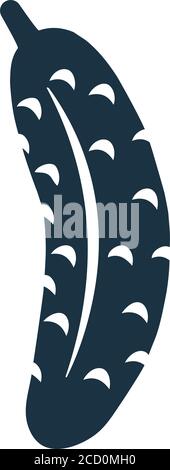 Das Gurkensymbol ist auf weißem Hintergrund isoliert. Einfache Vektordarstellung für Grafik- und Webdesign oder kommerzielle Zwecke. Stock Vektor