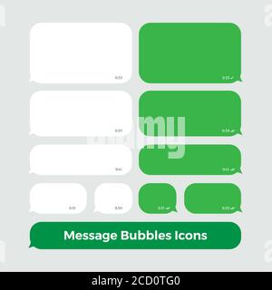 Chat-Nachrichten Bubbles Icon Set Social Media Stock Vektor