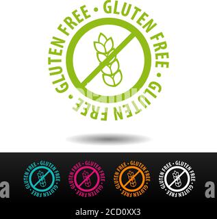 Glutenfreies Abzeichen, Logo, Icon. Flache Vektorgrafik auf weißem Hintergrund. Kann Geschäftsunternehmen verwendet werden. Stock Vektor