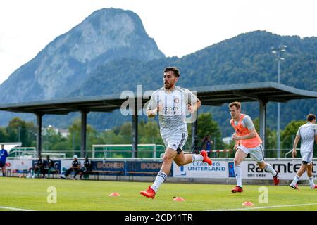 KUFSTEIN, 25-08-2020, Bielefeld Arena, Vorsaison 2020-2021, Arminia Bielefeld - Feyenoord. Feyenoord Spieler Orkun Kokcu vor dem Spiel Bielefeld - Feyenoord. Stockfoto