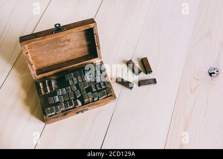 American Alphabet Metall Buchstaben für Töpferarbeiten Stockfoto