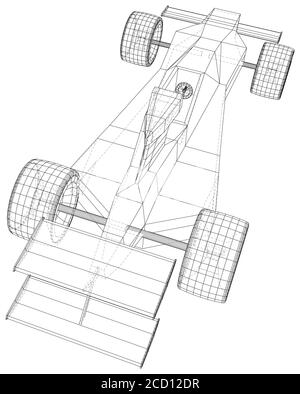 Rennwagen. Wire-Frame. EPS 10-Format. Vektor erstellt von 3d Stock Vektor